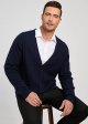 Men's Wool Blended Cardigan Sweaters V Neck Button Down Cardigans with Pockets